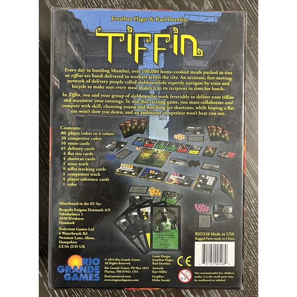 Tiffin Board Game by Jonathan Hager 2016 Rio Grande Games, New and Sealed - Picture 2 of 7
